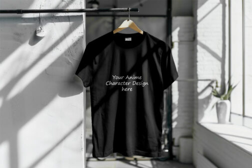 Black Anime Design Tshirt