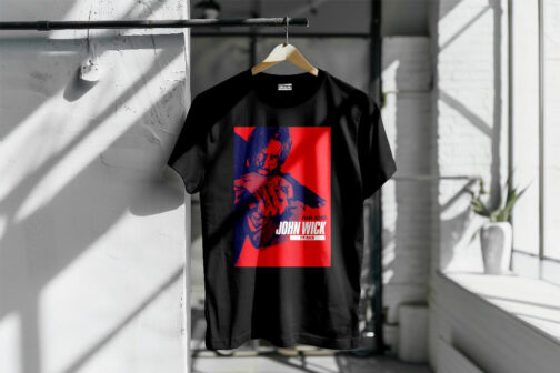 Black John Wick Character T Shirt