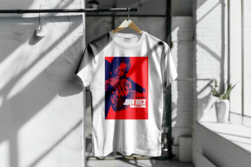 White John Wick Character T Shirt